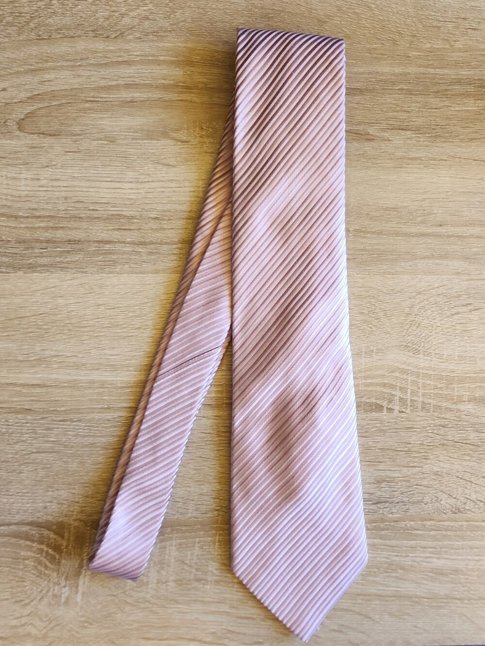 Donald J Trump Tie Signature Gold Bar Collection 100% Silk Pink Stripe Hand Made